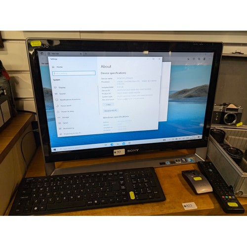 90 - Sony Vaio PCV-A1112M all in one pc. Core 2 e8400, 8gb ram. Touchscreen & tv with remote. Fresh i... 