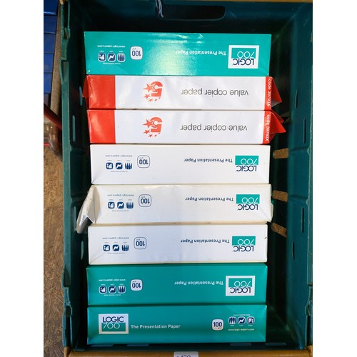 179 - 6 x reams of Logic 700 presentation paper + 2 x reams of 5 Star value copier paper. Crate not includ... 