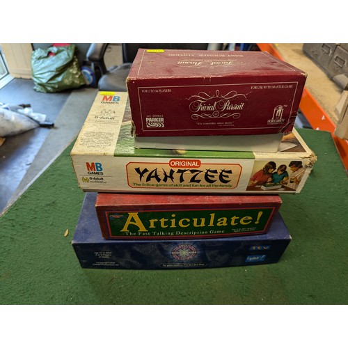 225 - Trivial Pursuit Baby Boomer Edition, Yahtzee, Articulate and Who Wants To Be A Millionaire board gam... 