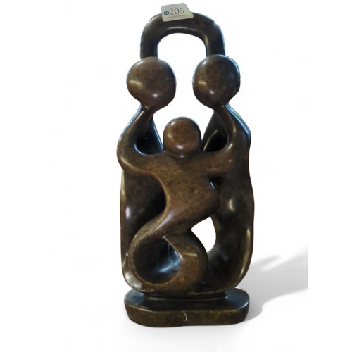 983 - African hardstone family sculpture H36cm