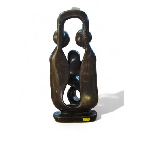 983 - African hardstone family sculpture H36cm