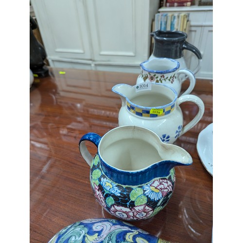 1014 - Assorted ceramics inc. Laura Ashley jug, Wedgwood, Portuguese etc.