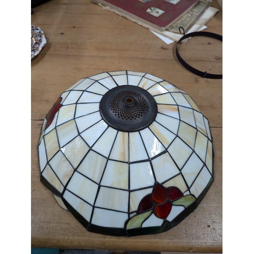 1048 - Stained glass ceiling shade with electric fitting