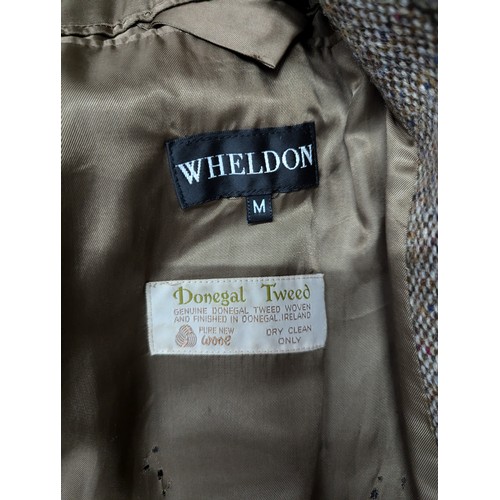 1025 - Wheldon Donegal tweed pure wool 3/4 length coat, size medium