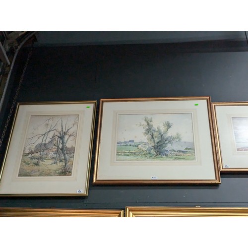 762 - Andrew Archer Gamley RSW (Scottish 1869 - 1949), three framed watercolour landscapes inc. coastal an... 