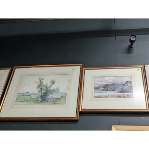 762 - Andrew Archer Gamley RSW (Scottish 1869 - 1949), three framed watercolour landscapes inc. coastal an... 