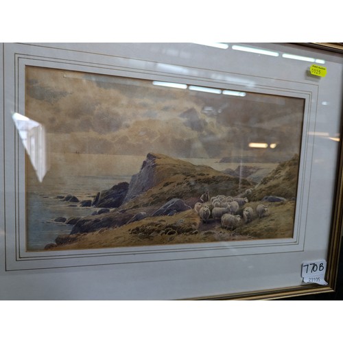 770B - Thomas Rowden (British 1842-1926) watercolour 'Near Bigbury Bay' signed Tom Rowden lower right and d... 