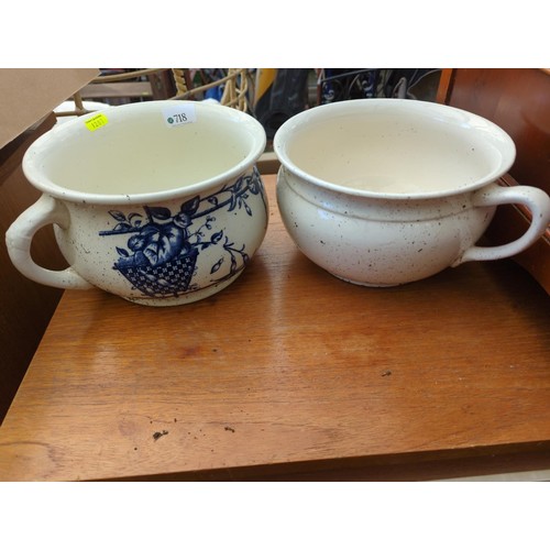 718 - 2 ceramic chamber pots