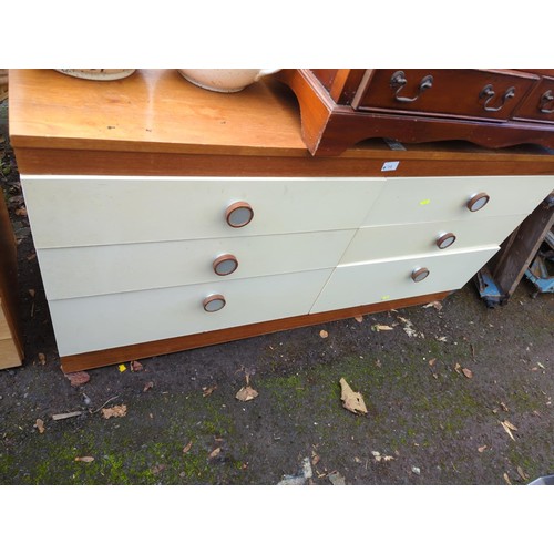 719 - 6 drawer vintage Habitat style 6 drawer chest. W138cm H70cm