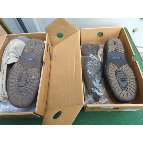 248 - 2 pairs of Land's End moccasins (1 brown, 1 sand) size 9D. New, unworn.