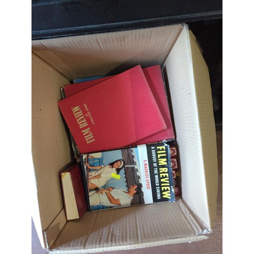 263 - Box of film/movie books Inc film Review, preview film album + 6 x hardback fiction novels inc Jack h... 