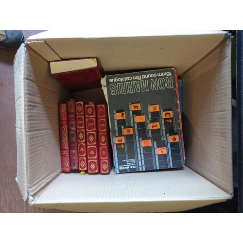 263 - Box of film/movie books Inc film Review, preview film album + 6 x hardback fiction novels inc Jack h... 