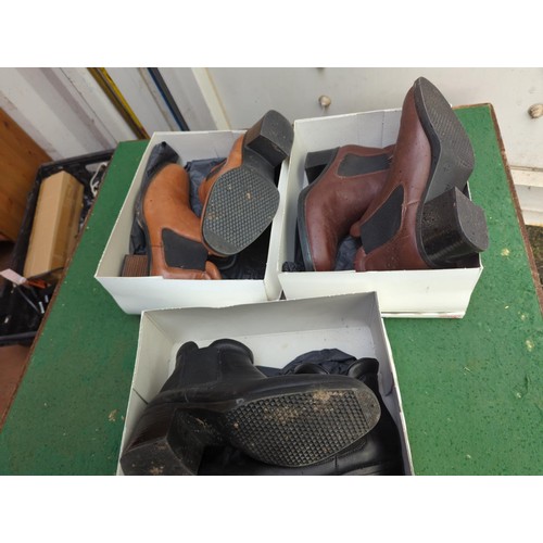 266 - 3 pairs of Reiker ankle boots size 6.5 (light brown, dark brown, black)