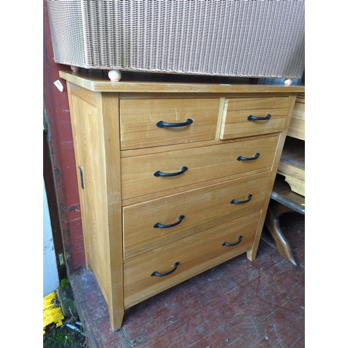 335 - 2 over 3 chest of drawers. W90cm D43cm H96cm.