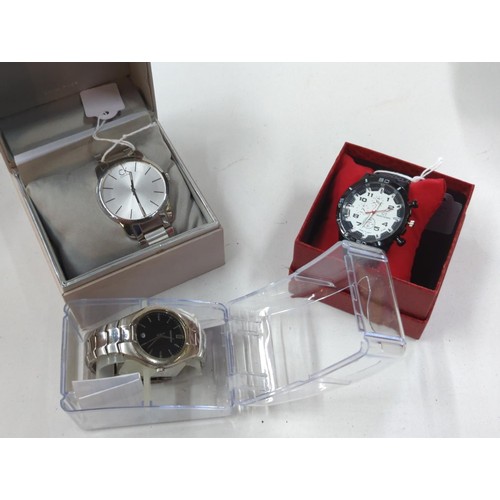 807 - Three boxed quartz watches, including GT Touring, Sekonda and Calvin Klein