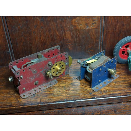 838 - Vintage Meccano tractor and three other Meccano models