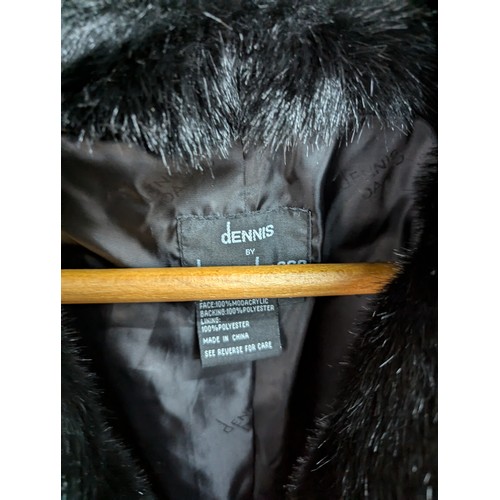 1037 - Faux fur ladies 3/4 length overcoat and three other garments, some with tags