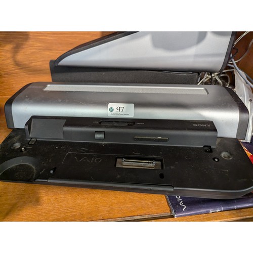 97 - Sony Viao laptop multimedia port replicator with speakers & remote 