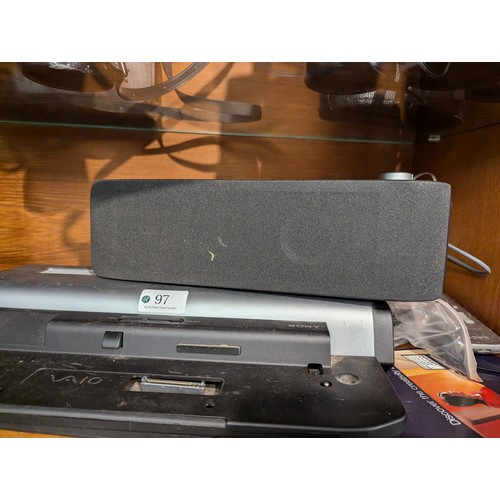 97 - Sony Viao laptop multimedia port replicator with speakers & remote 