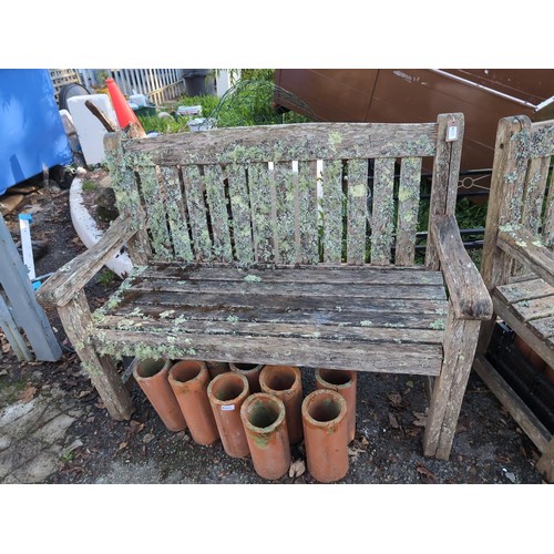 428 - Hardwood garden bench W134cm D60cm H96cm.