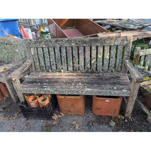 429 - Hardwood garden bench. W153cm D59cm H95cm.