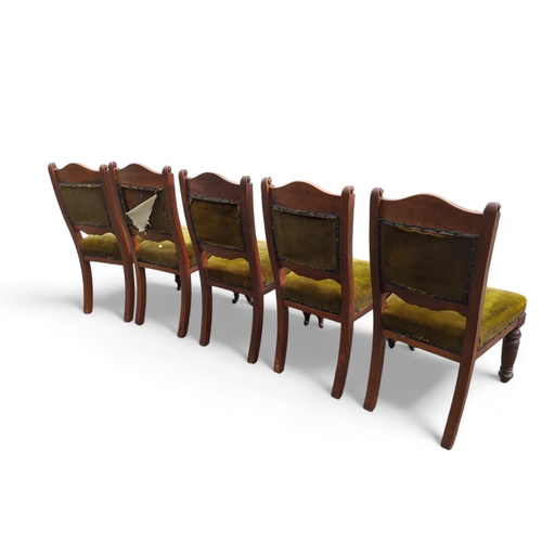 468 - 5 X Mahogany upholstered chairs