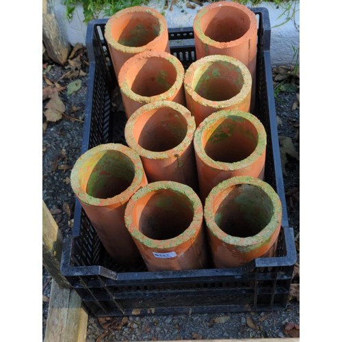 442 - 9 terracotta tubes ideal for custom wine rack.