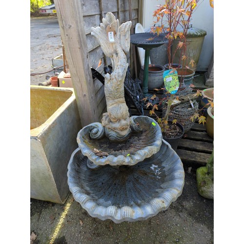 531 - 4-piece concrete dolphin water feature. 