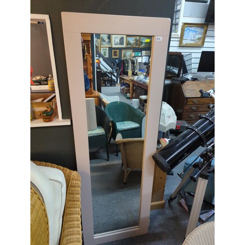 81A - Painted oak framed dressing mirror, 175 x 60 cms