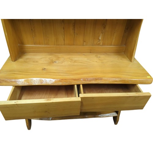 28 - Oak dresser with 2 lower drawers. W121cm D51cm H181cm.