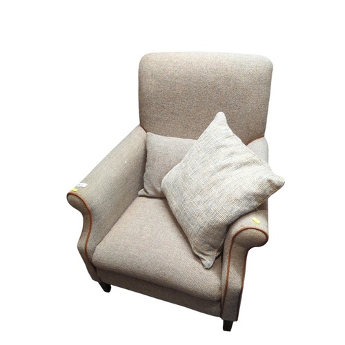 61 - Tetrad Harris Tweed armchair with 2 cushions