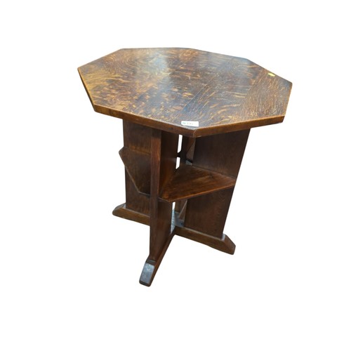 66 - Octagonal oak occasional table. D60cm H72cm