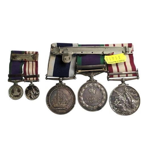 397 - Elizabeth II group of three medals awarded to R.M.15536 P.R.E. Morgan. MNE. R.M., including Naval Ge... 