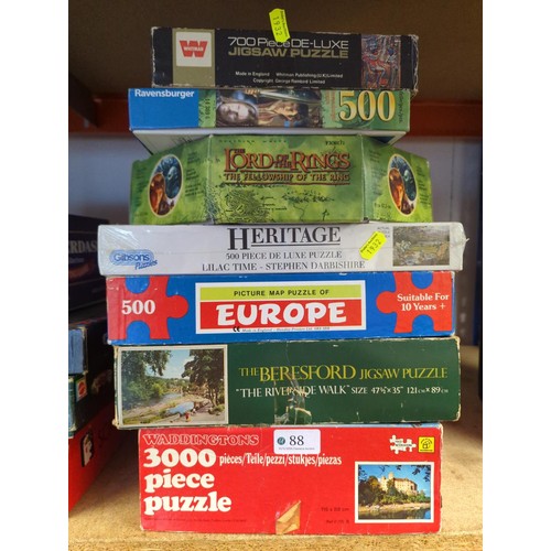 88 - Selection of jigsaw puzzles (7) inc. Ravensburger and Whitman