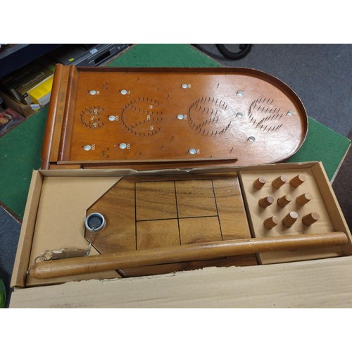 91 - Bagatelle board and a box of bar skittles