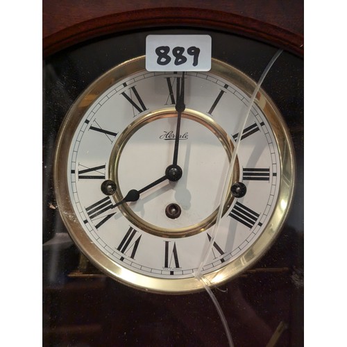 889 - Hermle wall clock in case