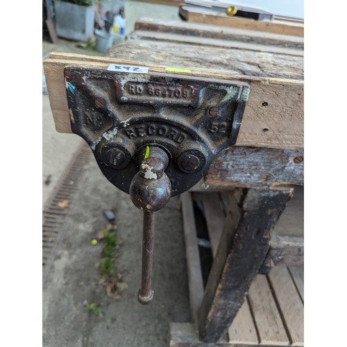 892 - Large vintage work bench. W214cm