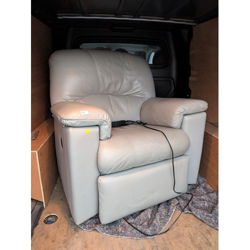 912 - G-Plan grey leather electric recliner