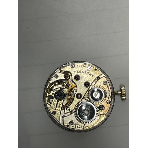 3 - 9ct gold cased Stauffer, Son & Co. Peertone watch, the white enamel dial with Arabic numerals an... 