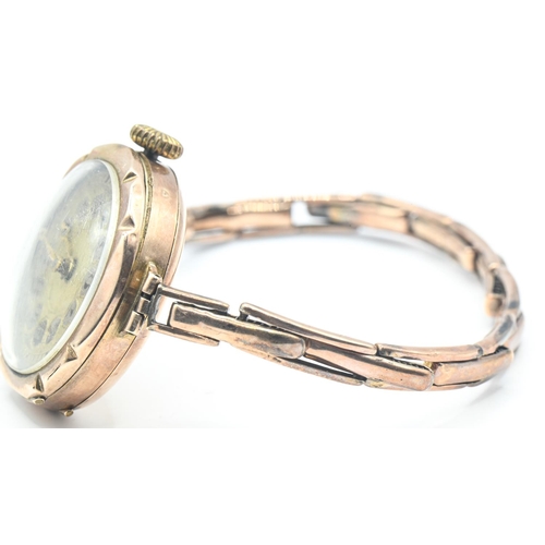 19 - 9ct gold cased ladies wristwatch, 15 jewels, case hallmarked 375 with Birmingham import marks for 19... 