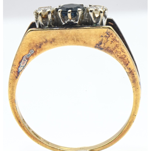 49 - 18ct gold, diamond and sapphire ring, hallmarked London 1976, size L, gross weight 3.43 grams... 