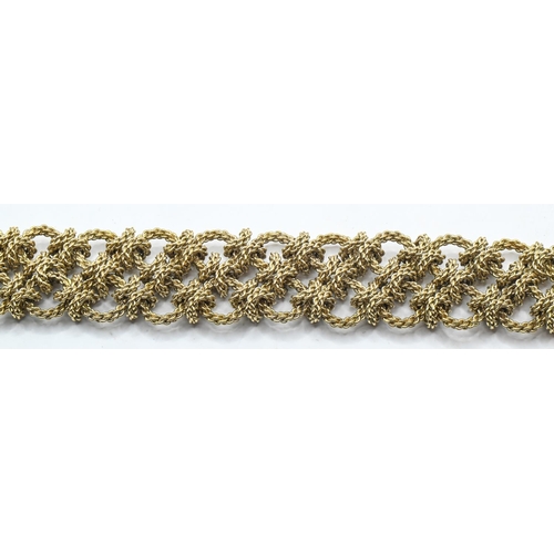 74 - Gay Frères 18ct gold woven rope twist bracelet, catch stamped with maker’s and French marks and impo... 