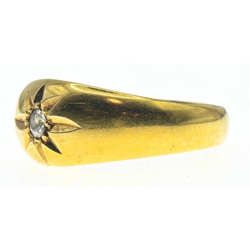 98 - 18ct gold and diamond ring, rubbed Chester hallmarks, stamped 18, size O, gross weight 4.79 grams... 