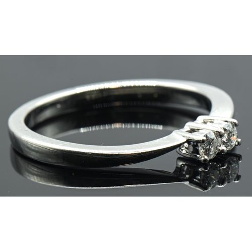 106 - 950 grade platinum and diamond ring, set with two brilliant-cut diamonds, Birmingham 950 hallmark, s... 