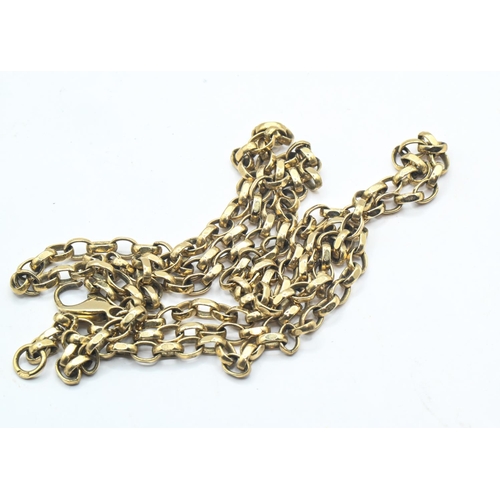 120 - Scrap 9ct gold cable link neck chain, jump ring with Birmingham hallmark, clasp stamped 9K, clasp da... 