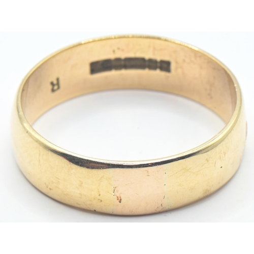 133 - 9ct gold band ring, Birmingham hallmarks, size W1/2, 5.05 grams