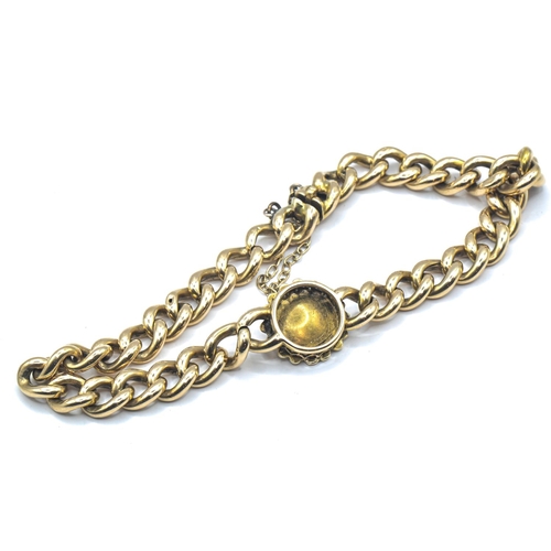 181 - Yellow metal bracelet with central pearl set cluster, yellow metal tests positive for 18ct gold, wit... 