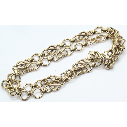 182 - 9ct gold fancy link neck chain, hallmarked London 1976, length 400mm, 13.67 grams