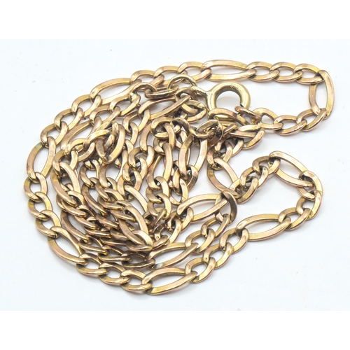 187 - 9ct gold Figaro link chain, stamped 375 9, length 415mm, 5.65 grams