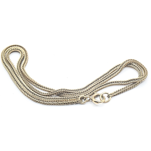 198 - 9ct gold foxtail link neck chain, jump ring hallmarked, length 385mm, 5.38 grams